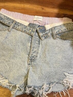 ALEXANDER WANG Blue boxer Layer Bite Flip Denim Shorts